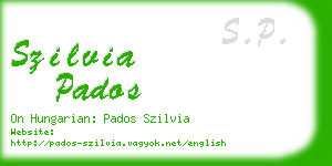 szilvia pados business card